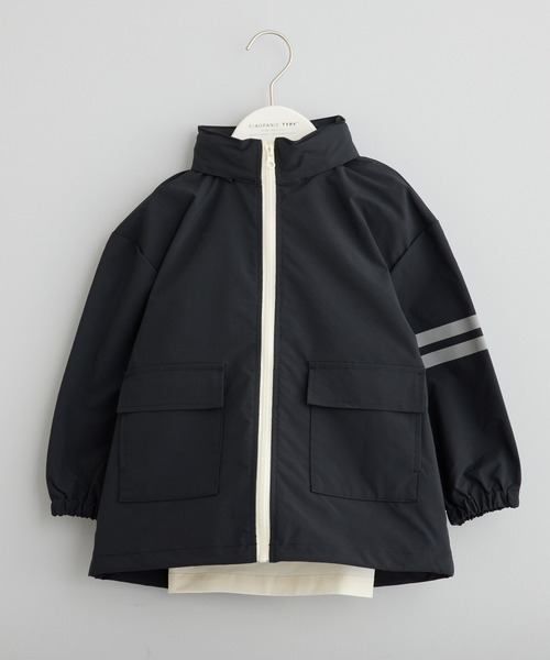 CIAOPANIC TYPY（チャオパニックティピー）の「【KIDS】【ランドセル対応】ナイロンZIP配色パーカー／通園＆通学（ナイロンジャケット・キッズ・ブラック/カーキ/サックスブルー・LARGE/X-LARGE/XX-LARGE/SMALL/MEDIUM）」の6枚目の写真