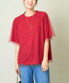 6(ROKU)＞コットンナイロン ショルダー ステッチ Tシャツ（Tシャツ