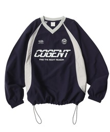 Nylon Game Shirt Pullover/オーバーサイズ ナイロン ユニフォームデザイン ゲームシャツ Vネック プルオーバー/トラックジャケット/アノラックジャケット/ブロークコア/レディース メンズ