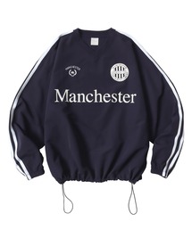 Nylon Game Shirt Pullover/オーバーサイズ ナイロン ユニフォームデザイン ゲームシャツ Vネック プルオーバー/トラックジャケット/アノラックジャケット/ブロークコア/レディース メンズ
