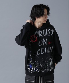 デシグアル Desigual The Rolling Stones スプラッター スウェットシャツ （グレー/ブラック） デシグアル Desigual The Rolling Stones スプラッター
