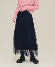 【eL】Dot Tull Long Skirt/147512