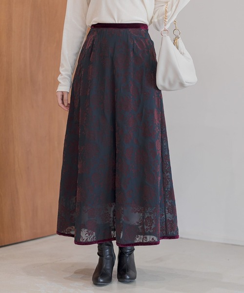 フラワーフロッキーフレアスカート148381