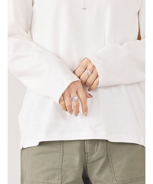 AMERICAN HOLIC（アメリカンホリック）の「クルーネックカットプルオーバー（Tシャツ/カットソー・レディース・ブラック/オフホワイト・S/M/L）」の6枚目の写真