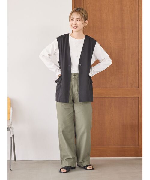 AMERICAN HOLIC（アメリカンホリック）の「クルーネックカットプルオーバー（Tシャツ/カットソー・レディース・ブラック/オフホワイト・S/M/L）」の8枚目の写真