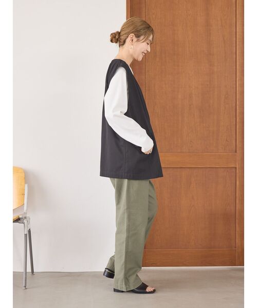 AMERICAN HOLIC（アメリカンホリック）の「クルーネックカットプルオーバー（Tシャツ/カットソー・レディース・ブラック/オフホワイト・S/M/L）」の9枚目の写真