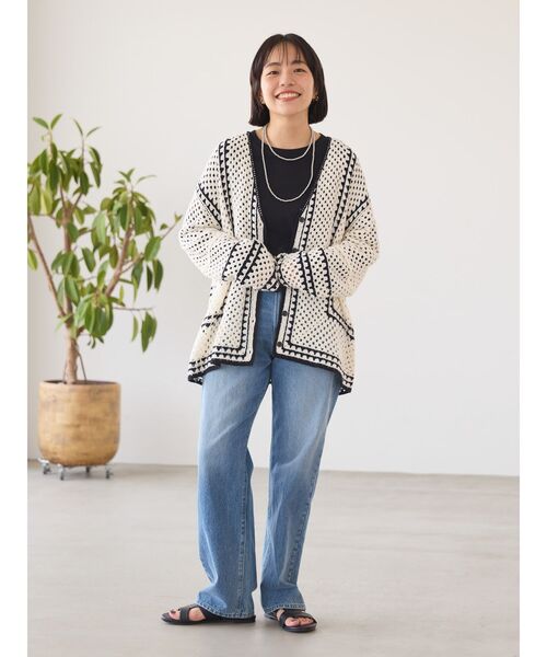 AMERICAN HOLIC（アメリカンホリック）の「クルーネックカットプルオーバー（Tシャツ/カットソー・レディース・ブラック/オフホワイト・S/M/L）」の14枚目の写真