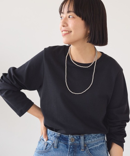 値下げ！LINKABLE❤︎クルーネックプルオーバー AMBIDEX Store △〇リヨセル綿天竺 長袖クループルオーバー(F