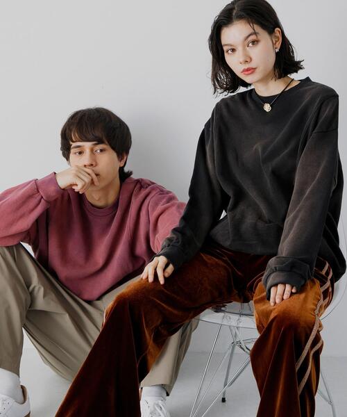 SENSE OF PLACE by URBAN RESEARCH（センスオブプレイスバイアーバンリサーチ）の「『ユニセックス』ヴィンテージライクスウェット（スウェット・メンズ・ブラック/ピンク/グリーン・MEDIUM/LARGE）」の7枚目の写真