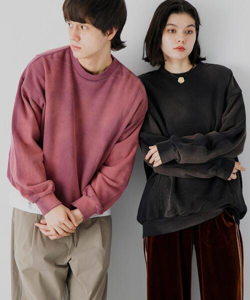 SENSE OF PLACE by URBAN RESEARCH（センスオブプレイスバイアーバンリサーチ）の「『ユニセックス』ヴィンテージライクスウェット（スウェット・メンズ・ブラック/ピンク/グリーン・MEDIUM/LARGE）」の9枚目の写真