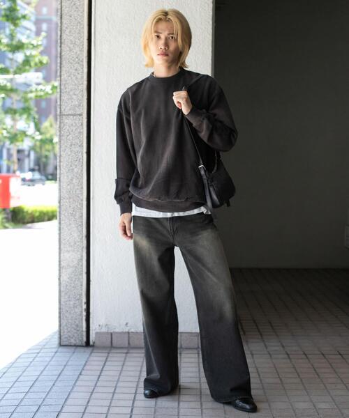 SENSE OF PLACE by URBAN RESEARCH（センスオブプレイスバイアーバンリサーチ）の「『ユニセックス』ヴィンテージライクスウェット（スウェット・メンズ・ブラック/ピンク/グリーン・MEDIUM/LARGE）」の18枚目の写真