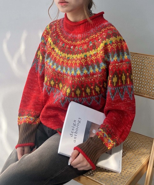 セール】◇球心あみあみ配色ニットプルオーバー（ニット/セーター