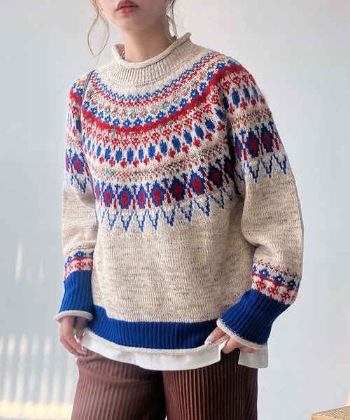 ♡*様 NULLUS ニット AS KNOW AS plus｜♪サガラカレッジロゴ刺繍 ゆるっとビッグサイズ