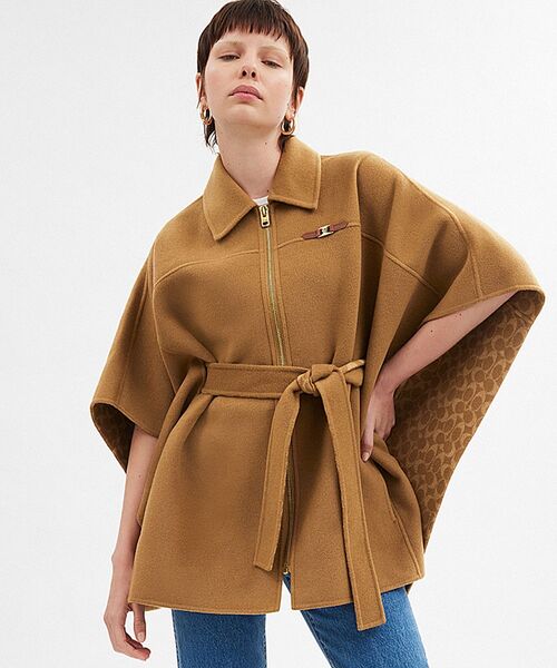 新品同様　ADORE ポンチョ　ケープ　コート　リバーシブル　ダブルフェイス ADORE アドーア ポンチョ・ケープ コート ADORE アドーア