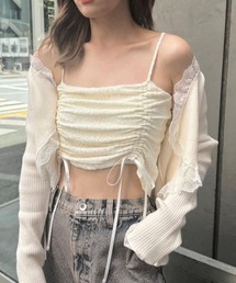 カップ付きドロストキャミソール