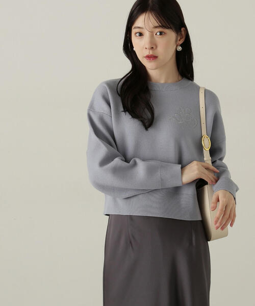 PROPORTION BODY DRESSING(プロポーションボディドレッシング)の「ショートスエットライクニット / 1214270006(ニット/セーター・レディース・ピンク/グレー系その他/ブルー・FREE)」の6枚目の写真