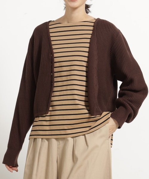 FOUND GOOD(ファウンドグッド)の「クロップドニットCD/LS(カーディガン/ボレロ・レディース・レッド系2/アイボリー/ブラック/ブラウン系8・L/M)」の3枚目の写真