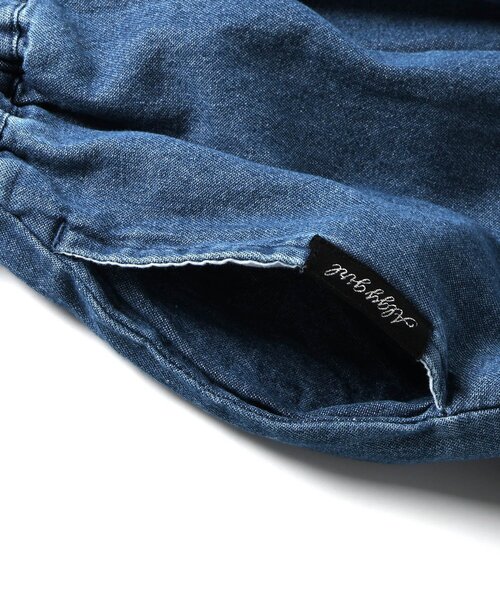 algy（アルジー）の「オールインワン風りぼんセットアップ（つなぎ/オールインワン・キッズ・グレー/インディゴブルー・XX-SMALL/X-SMALL/MEDIUM/SMALL）」の7枚目の写真