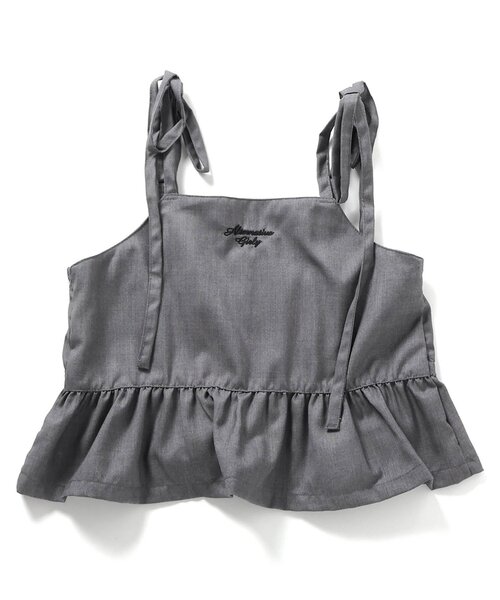 algy（アルジー）の「オールインワン風りぼんセットアップ（つなぎ/オールインワン・キッズ・グレー/インディゴブルー・XX-SMALL/X-SMALL/MEDIUM/SMALL）」の10枚目の写真