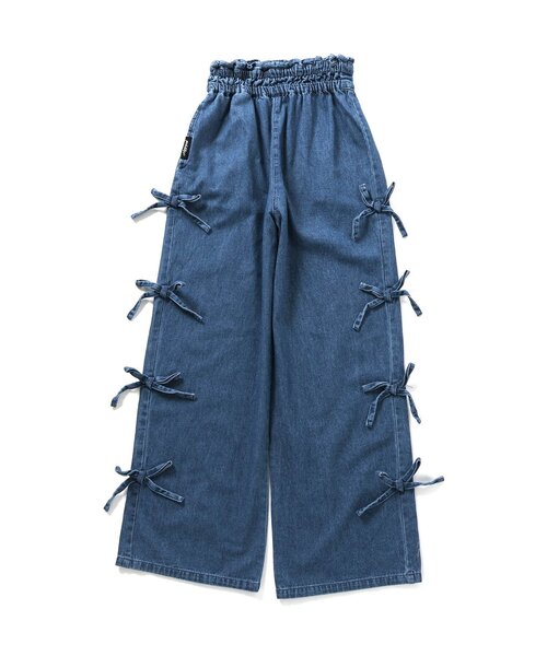 algy（アルジー）の「オールインワン風りぼんセットアップ（つなぎ/オールインワン・キッズ・グレー/インディゴブルー・XX-SMALL/X-SMALL/MEDIUM/SMALL）」の11枚目の写真