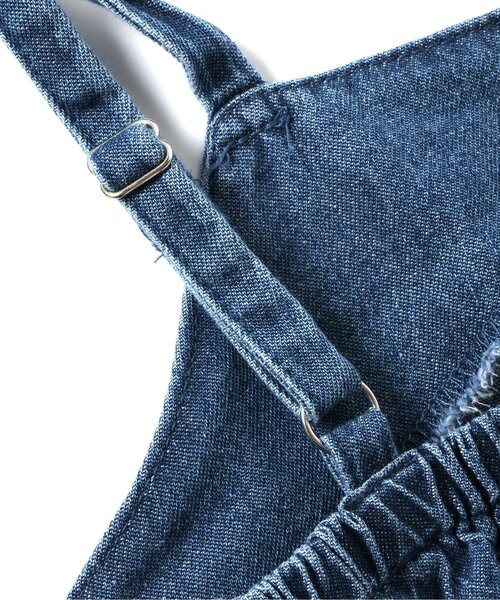 algy（アルジー）の「オールインワン風りぼんセットアップ（つなぎ/オールインワン・キッズ・グレー/インディゴブルー・XX-SMALL/X-SMALL/MEDIUM/SMALL）」の16枚目の写真