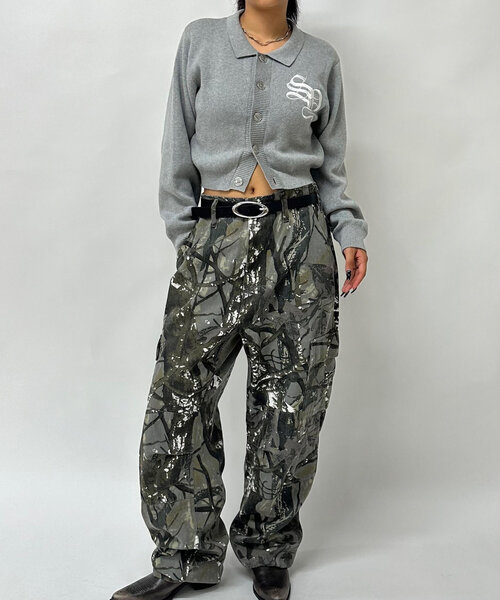 WHO'S WHO gallery（フーズフーギャラリー）の「【KOOKY'N/クーキー】M-65ワイドカーゴパンツ（カーゴパンツ・レディース・チャコールグレー/アイボリー/ブラック/ブラウン・MEDIUM/LARGE/SMALL）」の11枚目の写真