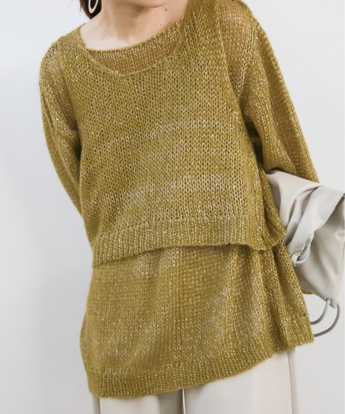 【セール】スパンコールモヘアニットプルオーバー（Tシャツ/カットソー）｜hwyl（ヒュイル）