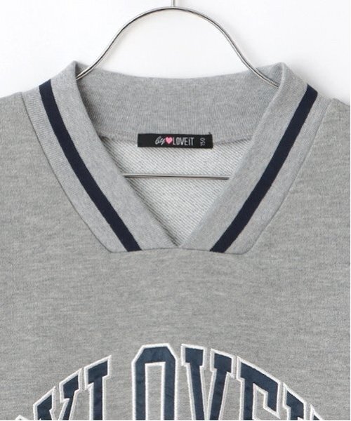 by LOVEiT（バイラビット）の「カレッジロゴチュニック（スウェット・キッズ・ネイビー/グレー/アイボリー・160cm/150cm/140cm/130cm/120cm）」の6枚目の写真