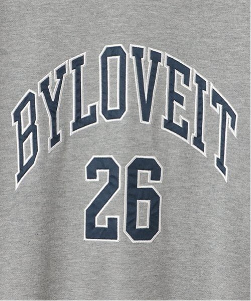 by LOVEiT（バイラビット）の「カレッジロゴチュニック（スウェット・キッズ・ネイビー/グレー/アイボリー・160cm/150cm/140cm/130cm/120cm）」の7枚目の写真