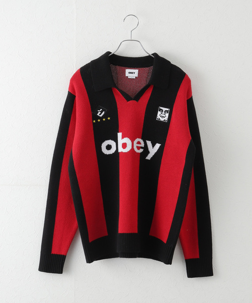 Nem様 obey Soccer Jersey Sweater オベイ セール】【OBEY / オベイ】SOCCER JERSEY SWEATER 151000090（ニット