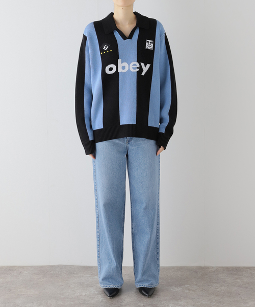 Nem様 obey Soccer Jersey Sweater オベイ Obey Soccer Jersey Sweater | PacSun