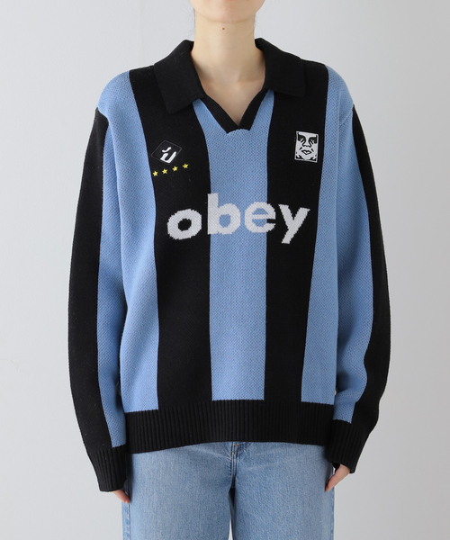 OBEY（オベイ）の「【OBEY / オベイ】SOCCER JERSEY SWEATER 151000090（ニット/セーター・レディース・レッド/ブルー系その他・SMALL/MEDIUM）」の7枚目の写真