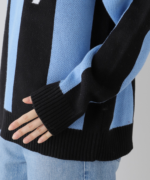 OBEY（オベイ）の「【OBEY / オベイ】SOCCER JERSEY SWEATER 151000090（ニット/セーター・レディース・レッド/ブルー系その他・SMALL/MEDIUM）」の13枚目の写真