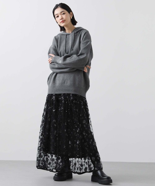 Gready Brilliant(グレディブリリアン)の「星刺繍ニットパーカー(パーカー・レディース・グレー/ブラウン・38)」の3枚目の写真