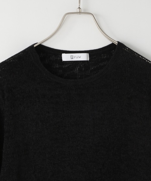 yuw(ユウ)の「モールレースニットプルオーバー 234549(ニット/セーター・レディース・ブラック/ホワイト/ブルー・FREE)」の5枚目の写真
