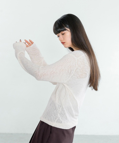 切手60 セール】モールレースニットプルオーバー 234549（ニット/セーター