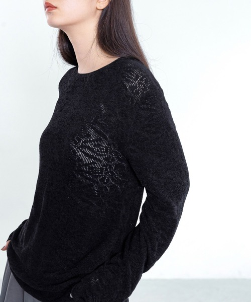 yuw(ユウ)の「モールレースニットプルオーバー 234549(ニット/セーター・レディース・ブラック/ホワイト/ブルー・FREE)」の21枚目の写真