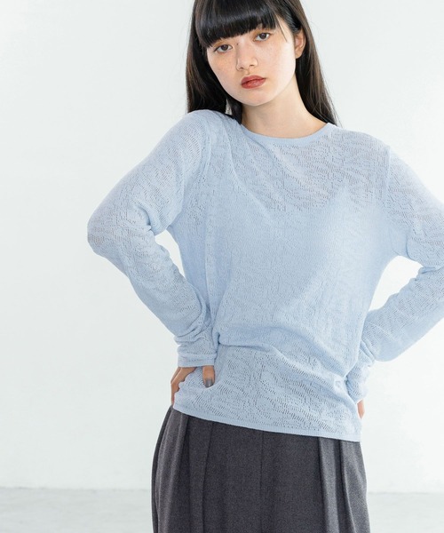 yuw(ユウ)の「モールレースニットプルオーバー 234549(ニット/セーター・レディース・ブラック/ホワイト/ブルー・FREE)」の15枚目の写真