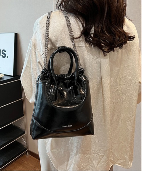 FREE STYLISTS（フリー スタイリスト）の「2way巾着ショルダーバッグ（ショルダーバッグ・レディース・ブラック/ワイン/シルバー/ブラウン・FREE）」の10枚目の写真