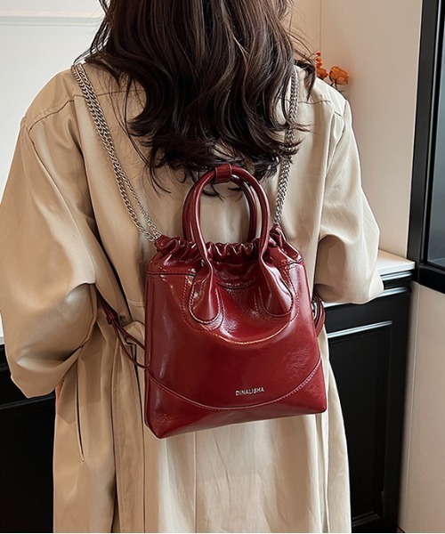 FREE STYLISTS（フリー スタイリスト）の「2way巾着ショルダーバッグ（ショルダーバッグ・レディース・ブラック/ワイン/シルバー/ブラウン・FREE）」の22枚目の写真