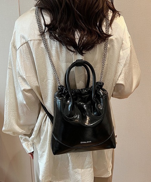 FREE STYLISTS（フリー スタイリスト）の「2way巾着ショルダーバッグ（ショルダーバッグ・レディース・ブラック/ワイン/シルバー/ブラウン・FREE）」の11枚目の写真