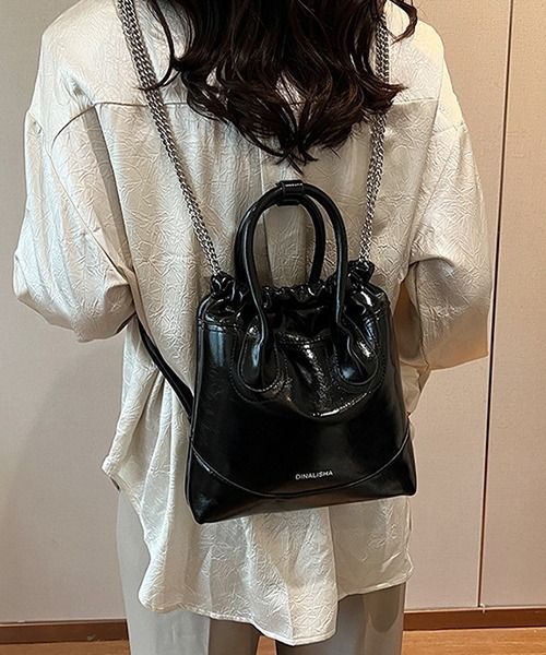 FREE STYLISTS（フリー スタイリスト）の「2way巾着ショルダーバッグ（ショルダーバッグ・レディース・ブラック/ワイン/シルバー/ブラウン・FREE）」の12枚目の写真
