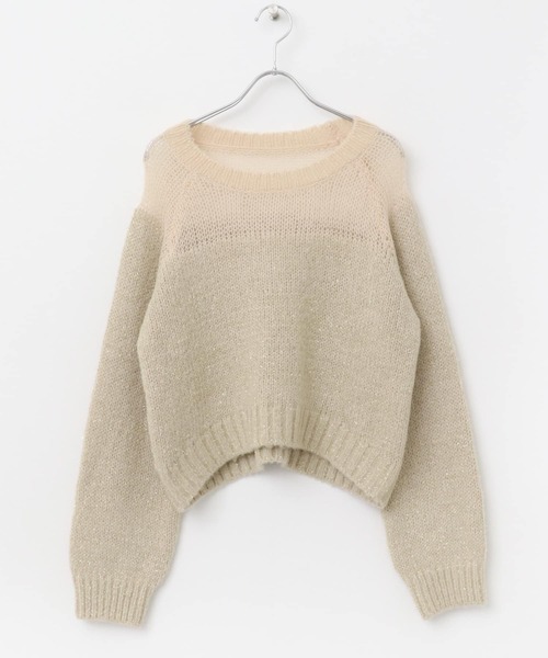 URBAN RESEARCH ROSSO WOMEN(アーバンリサーチ ロッソ)の「『WEB限定』ドッキングラメニット(ニット/セーター・レディース・ピンク/ベージュ/ネイビー・FREE)」の10枚目の写真