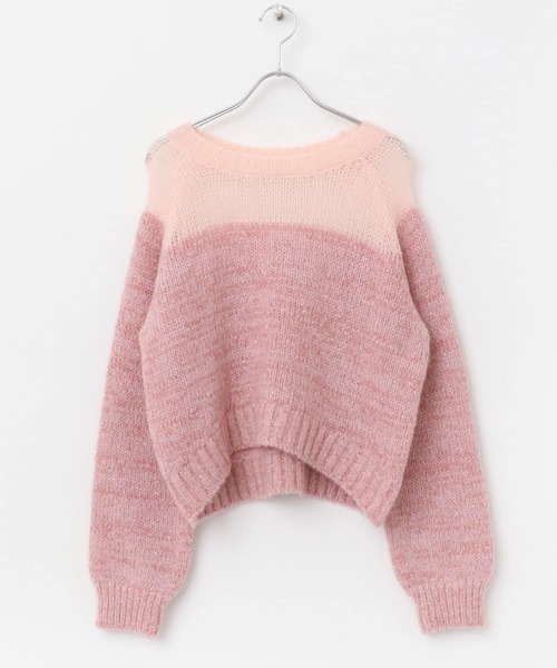 URBAN RESEARCH ROSSO WOMEN(アーバンリサーチ ロッソ)の「『WEB限定』ドッキングラメニット(ニット/セーター・レディース・ピンク/ベージュ/ネイビー・FREE)」の11枚目の写真