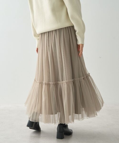 AMERICAN HOLIC（アメリカンホリック）の「ティアードチュールスカート（スカート・レディース・ブラック/グレイッシュベージュ・M/L）」の11枚目の写真