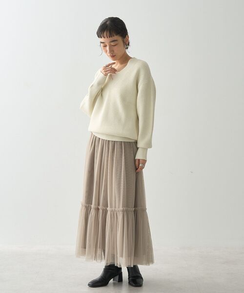 AMERICAN HOLIC（アメリカンホリック）の「ティアードチュールスカート（スカート・レディース・ブラック/グレイッシュベージュ・M/L）」の12枚目の写真