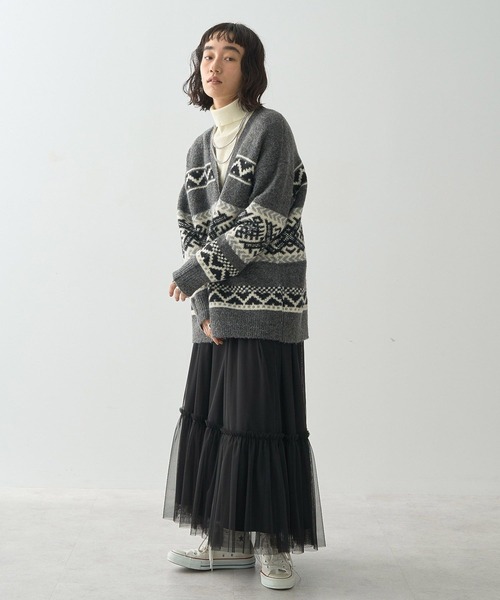 AMERICAN HOLIC（アメリカンホリック）の「ティアードチュールスカート（スカート・レディース・ブラック/グレイッシュベージュ・M/L）」の6枚目の写真