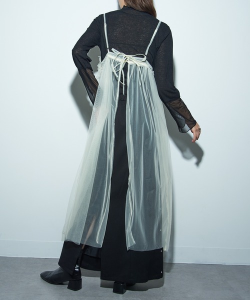 MAISON BREEZE reveur(メゾンブリーズレヴール)の「【MAISON BREEZE reveur】チュールキャミワンピース trc(ワンピース・レディース・グレー/アイボリー/ブラック・FREE)」の5枚目の写真