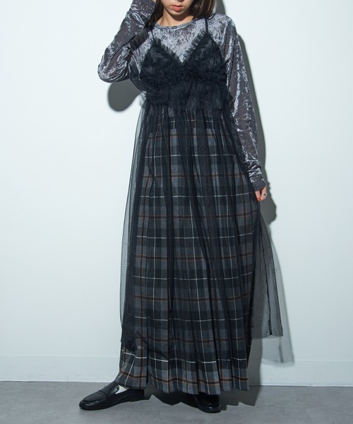 MAISON BREEZE reveur(メゾンブリーズレヴール)の「【MAISON BREEZE reveur】チュールキャミワンピース trc(ワンピース・レディース・グレー/アイボリー/ブラック・FREE)」の18枚目の写真