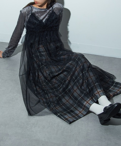 MAISON BREEZE reveur(メゾンブリーズレヴール)の「【MAISON BREEZE reveur】チュールキャミワンピース trc(ワンピース・レディース・グレー/アイボリー/ブラック・FREE)」の17枚目の写真